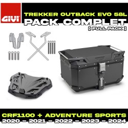 PACK-SR1178-OBKE58B : Pack Top-Case Givi Trekker Outback Evo 58L Noir Honda CRF Africa Twin