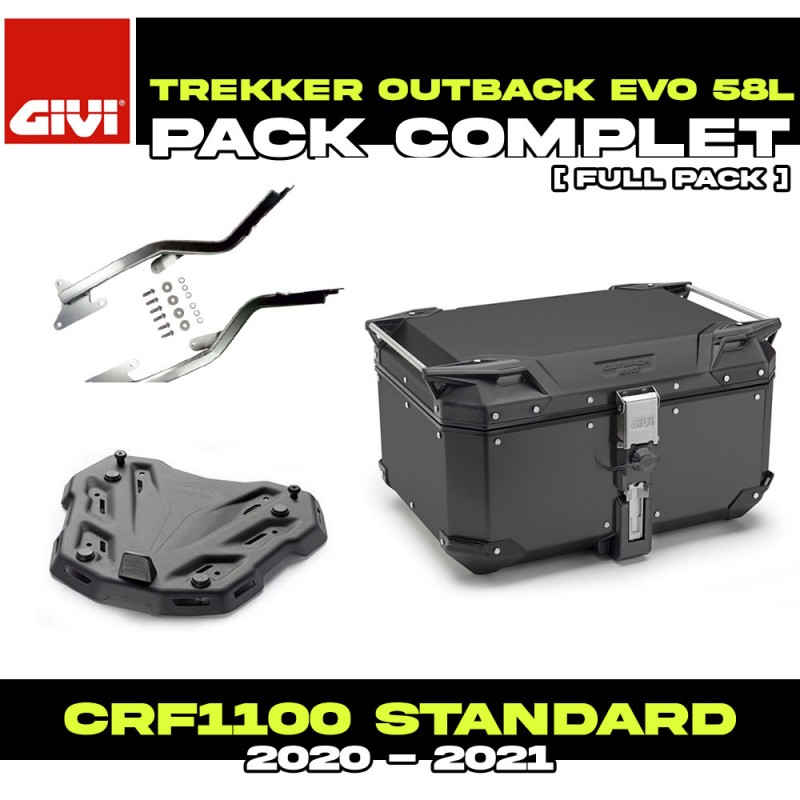 PACK-1179FZ-OBKE58B : Givi Trekker Outback Evo 58L Top-Case-Set Schwarz Honda CRF Africa Twin