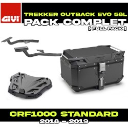 PACK-SR1162-OBKE58B : Givi Trekker Outback Evo 58L Topcase Set Schwarz Honda CRF Africa Twin