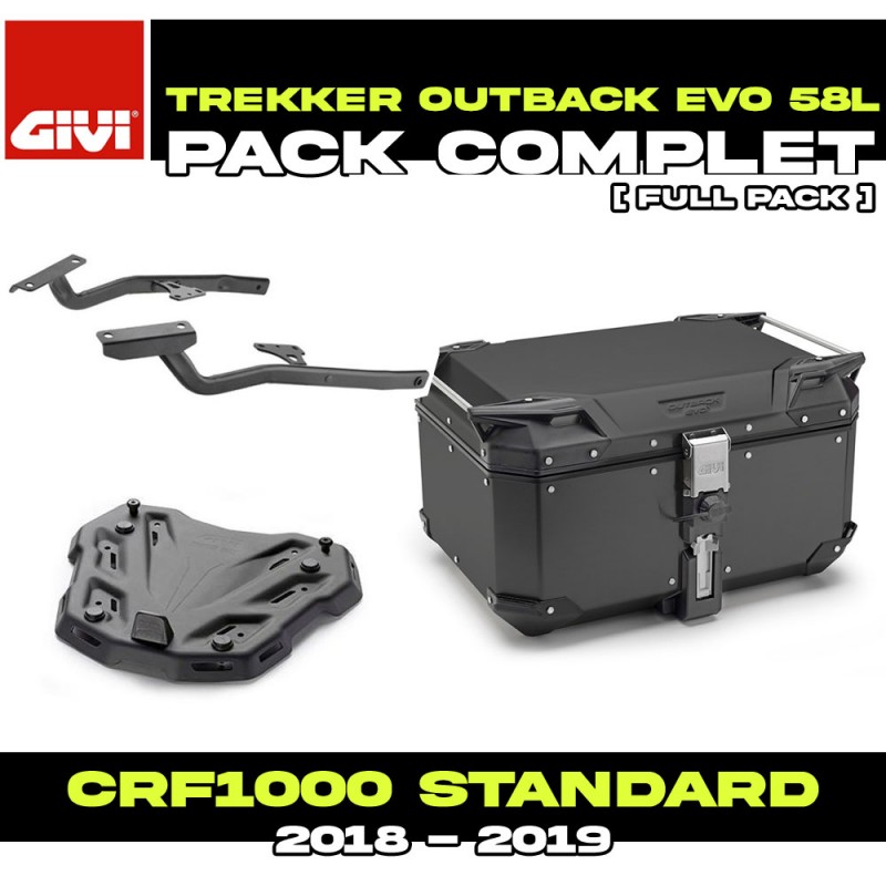 PACK-SR1162-OBKE58B : Givi Trekker Outback Evo 58L Black Top-Case Pack Honda CRF Africa Twin