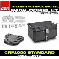 PACK-SR1144-OBKE58B : Givi Trekker Outback Evo 58L Black Top Case Pack Honda CRF Africa Twin