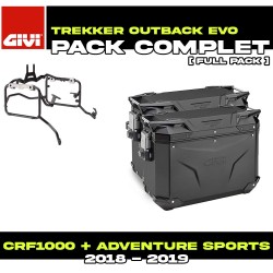PACK-PL1161CAM-OBKE4837BPACK2 : Givi Trekker Outback Evo 48/37L Side Panniers Black Kit Honda CRF Africa Twin