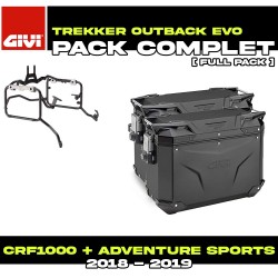 PACK-PL1161CAM-OBKE4837BPACK2 : Pack de maletas laterales Givi Trekker Outback Evo 48/37L Negro Honda CRF Africa Twin