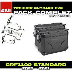 PACK-PLO1179CAM-OBKE4837BPACK2 : Givi Trekker Outback Evo 48/37L Side Panniers Black Kit Honda CRF Africa Twin