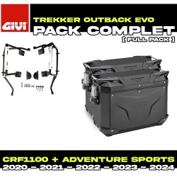 PACK-PLO1178CAM-OBKE4837BPACK2 : Pack de Maletas Laterales Givi Trekker Outback Evo 48/37L Negro Honda CRF Africa Twin