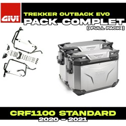 PACK-PLO1179CAM-OBKE4837APACK2 : Pack Valises latérales Givi Trekker Outback Evo 48/37L Alu Honda CRF Africa Twin