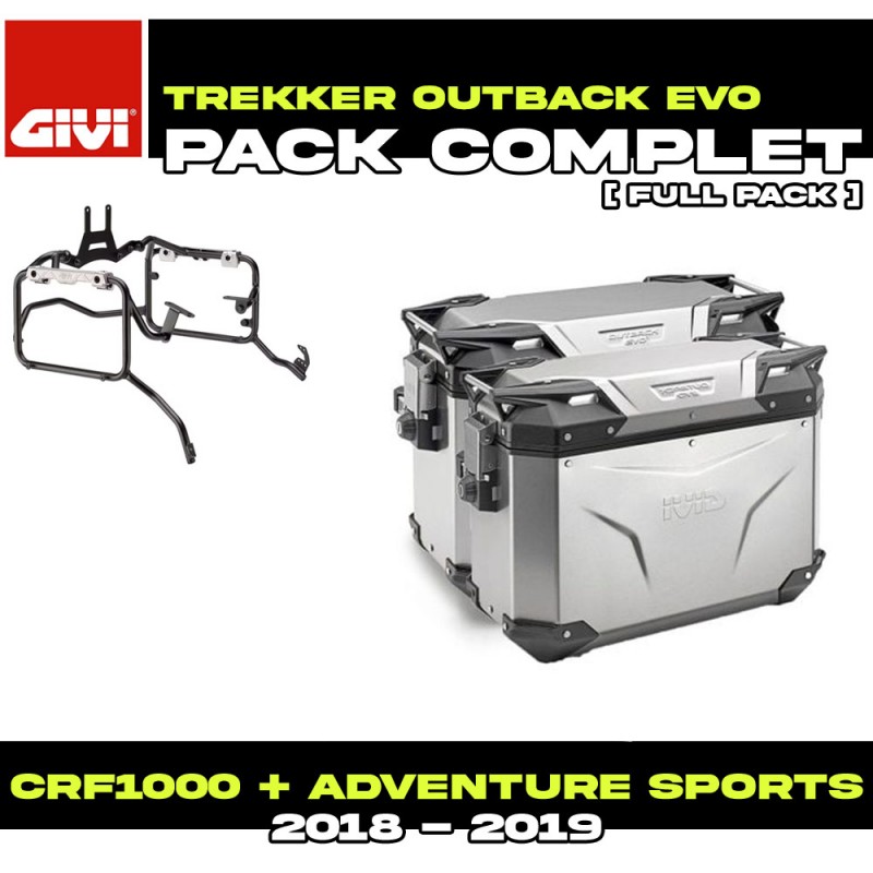 PACK-PL1161CAM-OBKE4837APACK2 : Givi Trekker Outback Evo 48/37L Alu Seitenkoffer Set Honda CRF Africa Twin