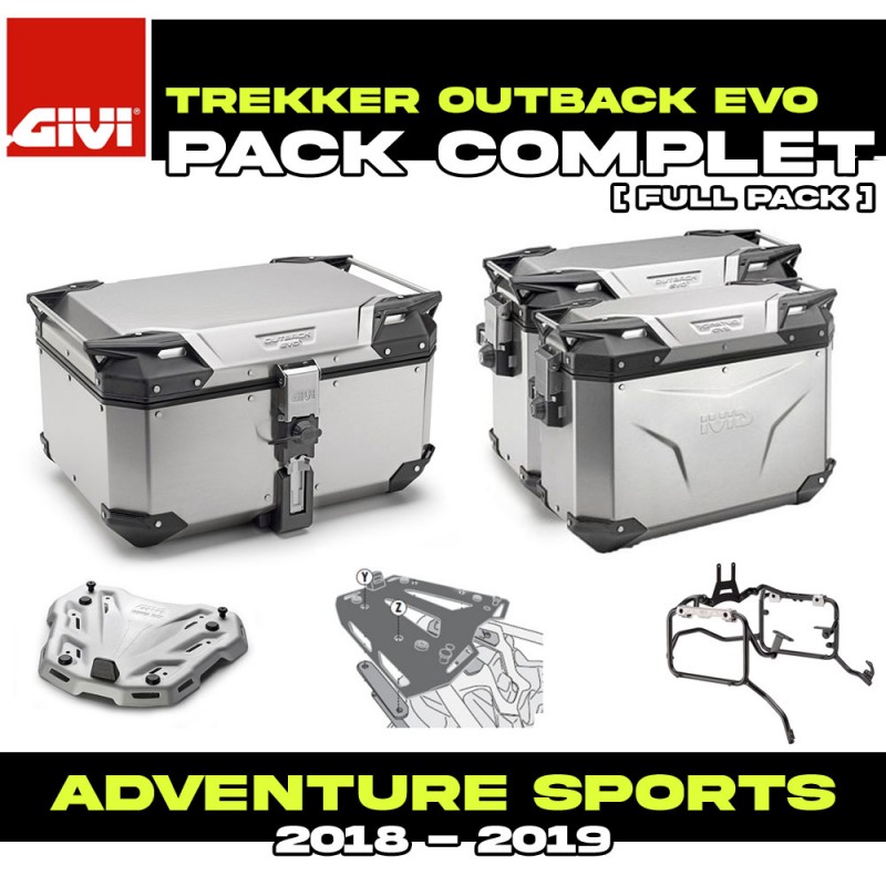 PACK-1161-OBKEA : Givi Trekker Outback Evo Alu Gepäckset Honda CRF Africa Twin