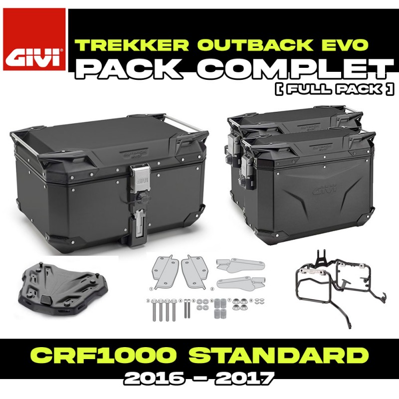 PACK-1144-OBKEB : Pack Gepäck Givi Trekker Outback Evo Schwarz Honda CRF Africa Twin