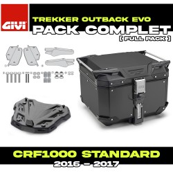 PACK-SR1144-OBKE42B : Givi Trekker Outback Evo 42L Black Kit Honda CRF Africa Twin
