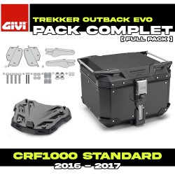 PACK-SR1144-OBKE42B : Pacchetto Top-Case Givi Trekker Outback Evo 42L Nero Honda CRF Africa Twin