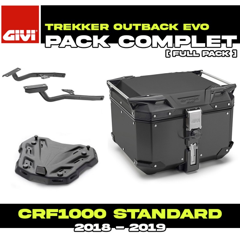 PACK-SR1162-OBKE42B : Pack Top-Case Givi Trekker Outback Evo 42L Negro Honda CRF Africa Twin