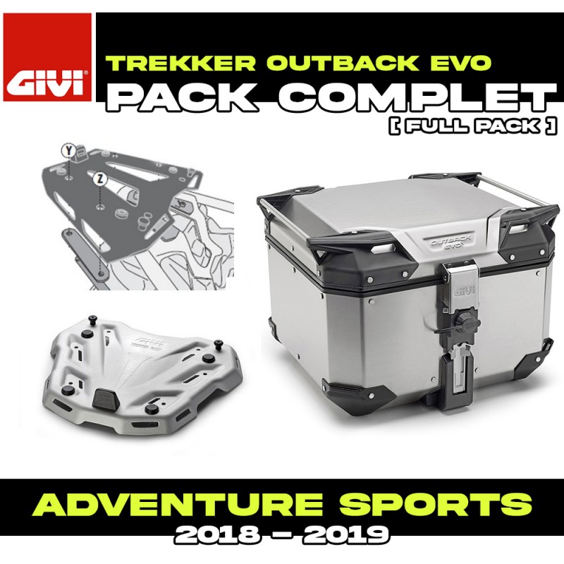 PACK-SR1161-OBKE42A : Givi Trekker Outback Evo 42L Alu Kit Honda CRF Africa Twin