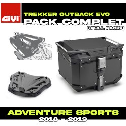 PACK-SR1161-OBKE42B : Givi Trekker Outback Evo 42L Black Kit Honda CRF Africa Twin