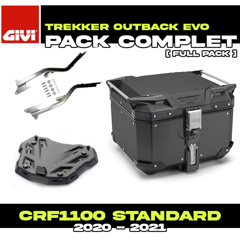 PACK-1179FZ-OBKE42B : Pack Top-Case Givi Trekker Outback Evo 42L Negro Honda CRF Africa Twin