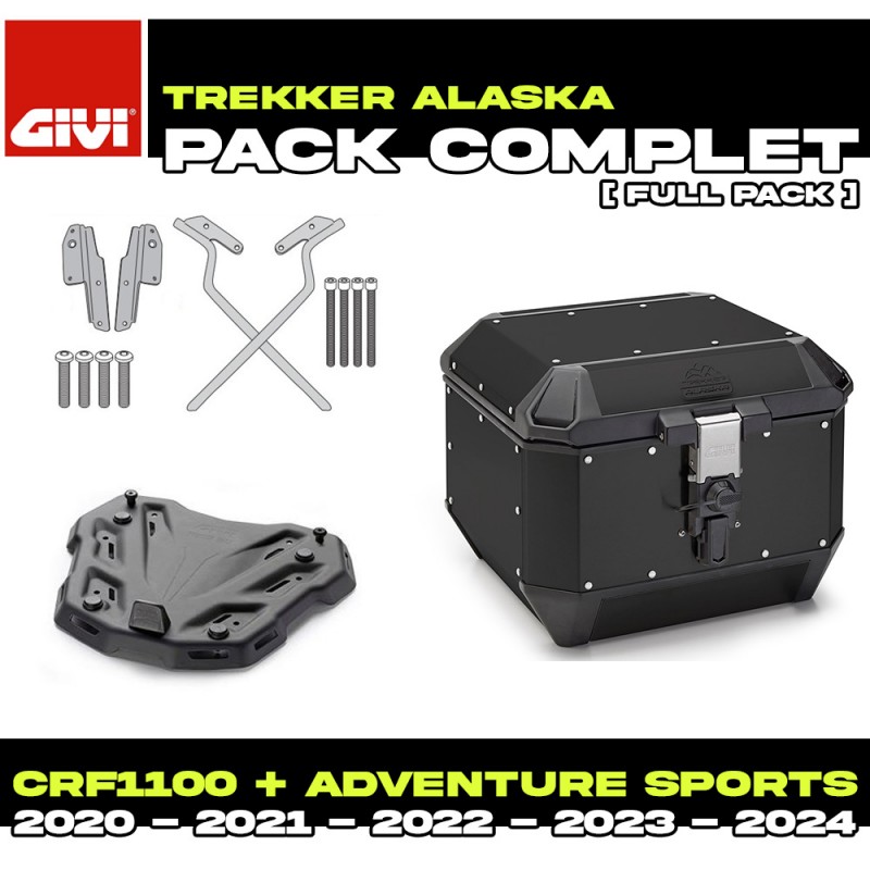 PACK-SR1178-ALA44B : Paquete de Top-Case Givi Alaska 44L Negro Honda CRF Africa Twin