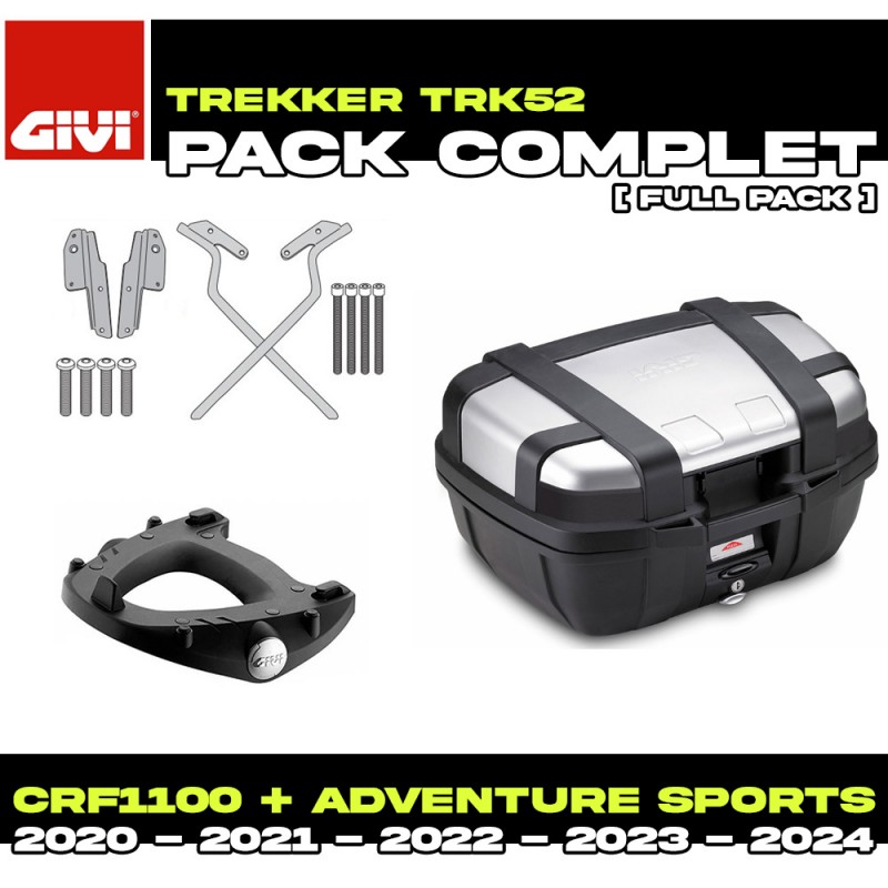 PACK-SR1178-TRK52N : Pack Top-Case Givi Trekker 52L Alu Honda CRF Africa Twin