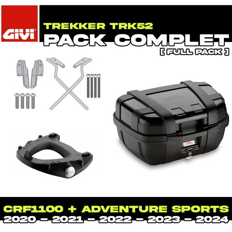 PACK-SR1178-TRK52B : Pacco Top-Case Givi Trekker 52L Nero Honda CRF Africa Twin