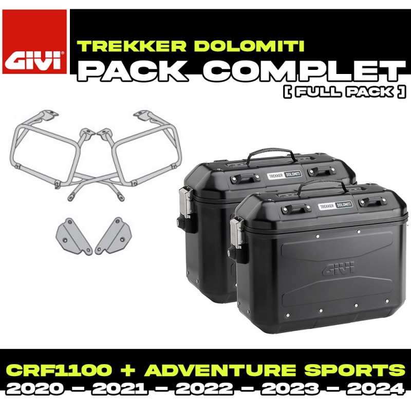 PACK-PLO1178MK-DLMK36BPACK2 : Givi Dolomiti 36L Seitenkoffer Paket Schwarz Honda CRF Africa Twin