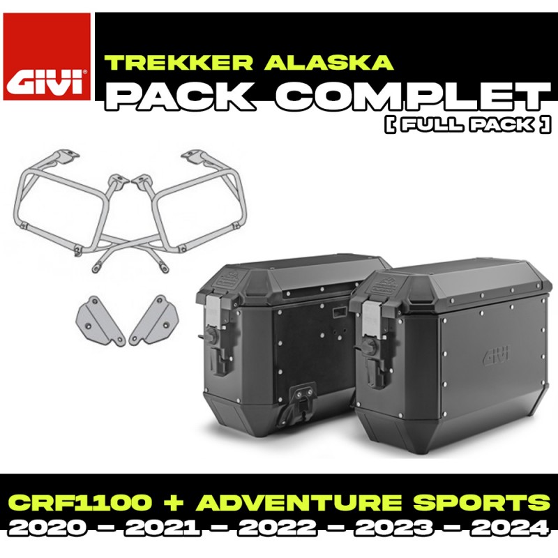 PACK-PLO1178MK-ALA36BPACK2 : Pack Seitenkoffer Givi Alaska 36L Schwarz Honda CRF Africa Twin