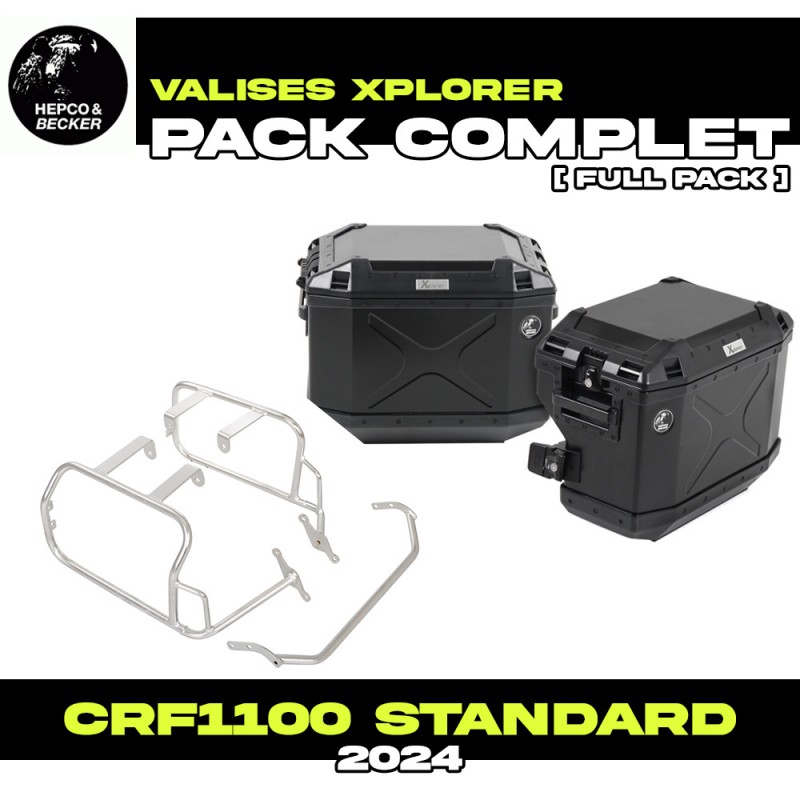 65195490022-01-40 : Pack Valises latérales Hepco-Becker Xplorer Noir 2024 Honda CRF Africa Twin