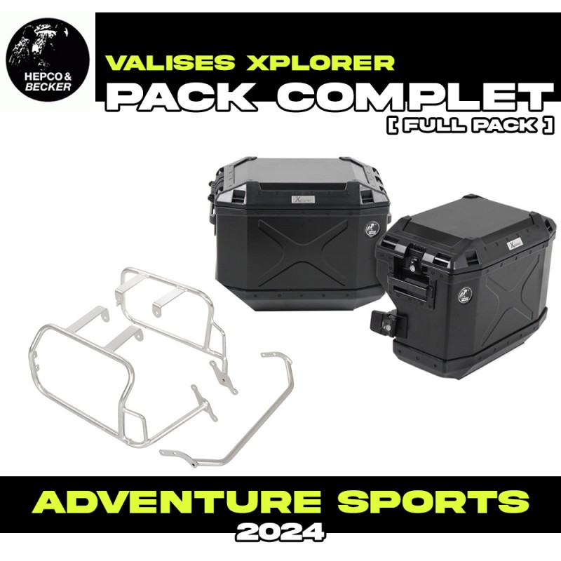 65195440022-01-40 : Pack Maletas laterales Hepco-Becker Xplorer Negro Adventure 2024 Honda CRF Africa Twin