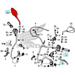 88210-MGS-D30 : Originaler rechter Spiegel Honda Honda CRF Africa Twin