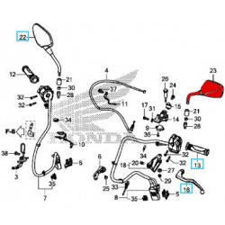 88220-MGS-D30 : Specchio retrovisore sinistro originale Honda Honda CRF Africa Twin