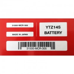 31500-MCR-305 : Yuasa Battery Honda YTZ14S Honda CRF Africa Twin