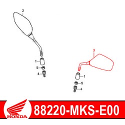 88210-MKS-E00 / 88220-MKS-E00 : Honda Originalspiegel 2020 Honda CRF Africa Twin