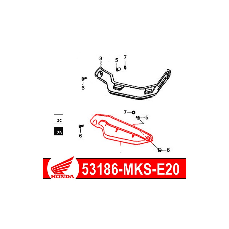 53186-MKS-E20 : Estensione proteggi-mano originale Honda 2020 Honda CRF Africa Twin