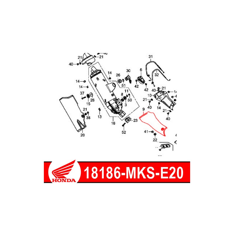 18186-MKS-E20 : Honda 2020 Original Header Pipe Guard Honda CRF Africa Twin