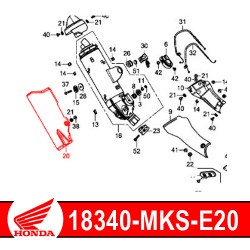 18340-MKS-E20 : Originaler Honda Auspuffschutz 2020 Honda CRF Africa Twin