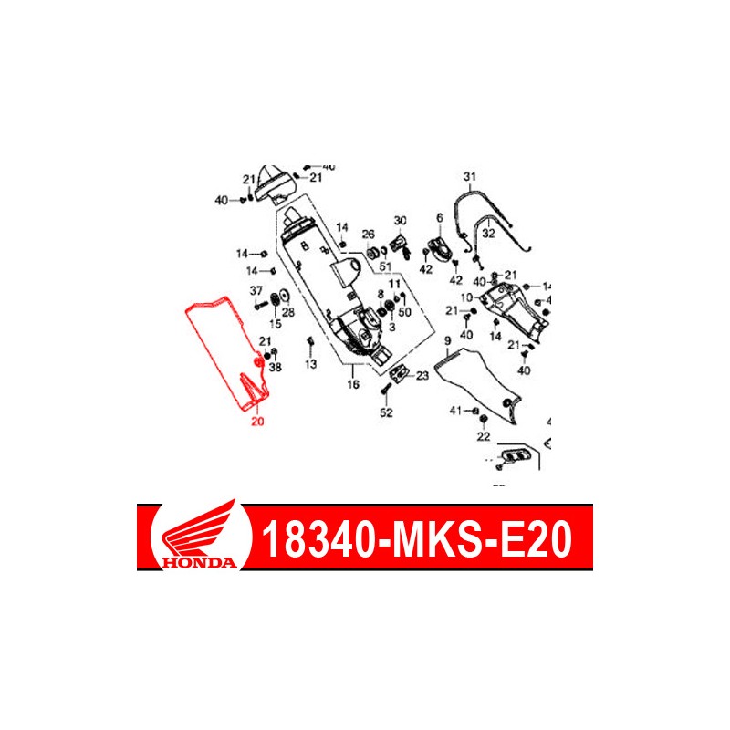 18340-MKS-E20 : Original Honda 2020 Exhaust Protection Honda CRF Africa Twin