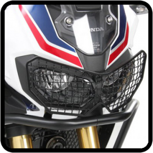 Africa Twin from 2018 headlight shields and protection.